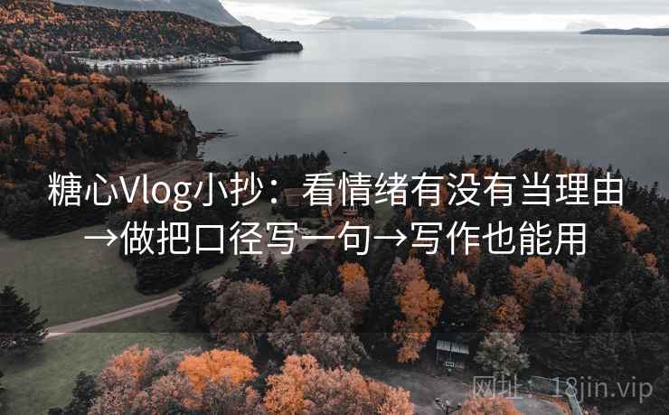 糖心Vlog小抄：看情绪有没有当理由→做把口径写一句→写作也能用
