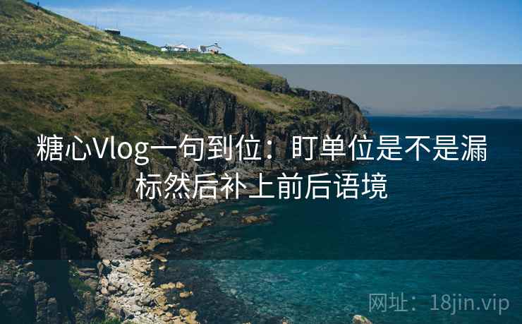 糖心Vlog一句到位：盯单位是不是漏标然后补上前后语境