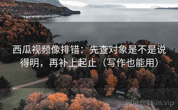 西瓜视频像排错：先查对象是不是说得明，再补上起止（写作也能用）