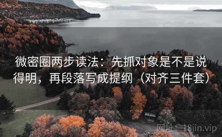 微密圈两步读法：先抓对象是不是说得明，再段落写成提纲（对齐三件套）